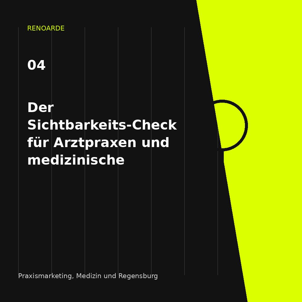 Praxismarketing Regensburg: RENOARDE-Motiv zu Fachrichtung, Behandlungsschwerpunkten, Vertrauen und barrierearmer Nutzerführung.