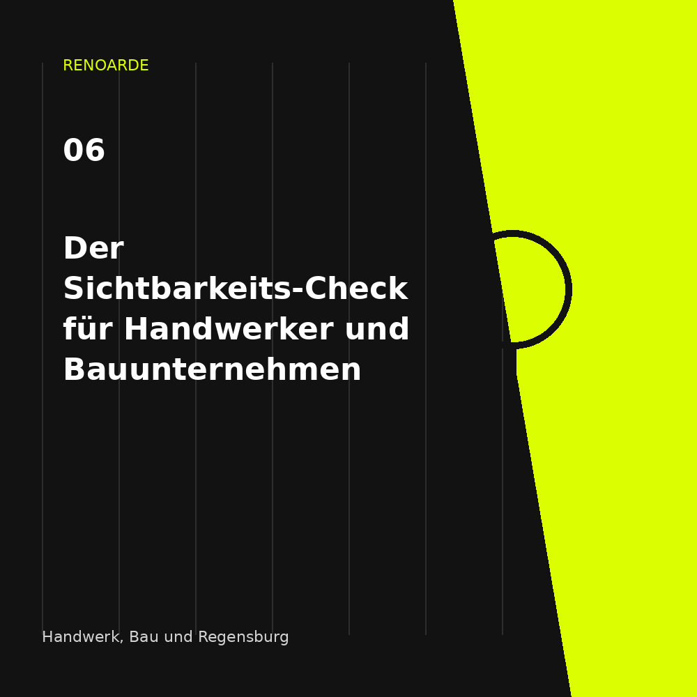 Handwerker Marketing Regensburg: RENOARDE-Motiv zu echten Projektbildern, Einsatzgebieten und einfachen Kontaktwegen.
