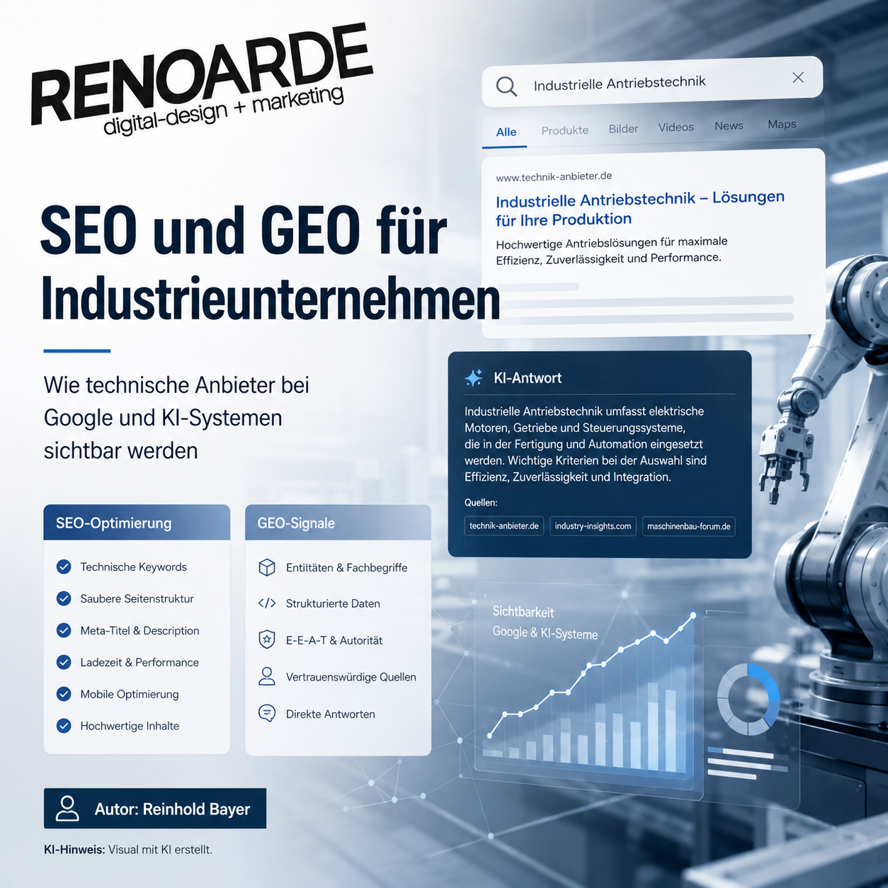 Seo und geo sichtbarkeit für industrieunternehmen